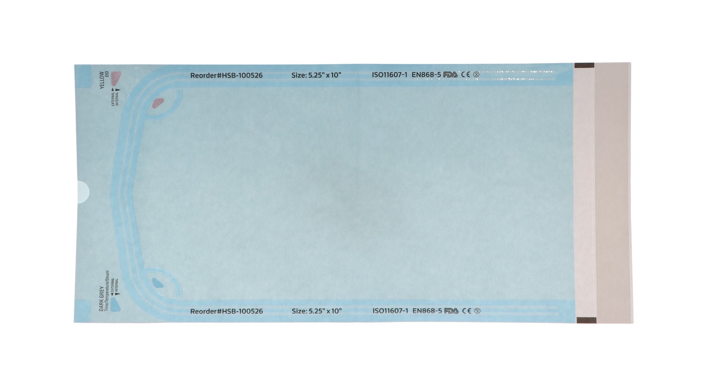 House Brand Dentistry 100526 Paper/Blue Film Self-Sealing Sterilization Pouches 5.25 House Brand Dentistry 100526 Paper/Blue Film Self-Sealing Sterilization Pouches 5.25